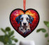 Dalmatian Stained Glass Effect Heart Suncatcher